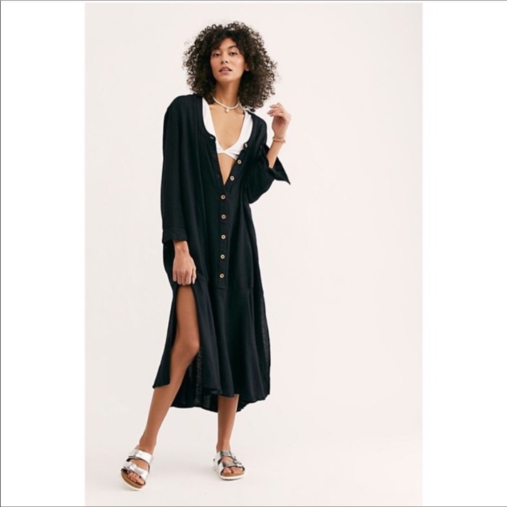 Free People Black Midi Dress